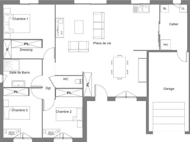 Projet de construction d'une maison 101.06 m² avec terrain à LA HEUNIERE 27