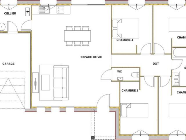 Projet de construction d'une maison 101.16 m² avec terrain à SAINT ROMAIN LA VIRVEE 33