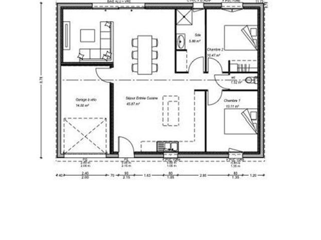 Projet de construction d'une maison 74 m² avec terrain à SAUCATS 33