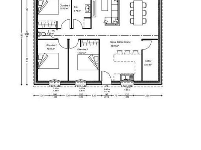 Projet de construction d'une maison 85 m² avec terrain à SAINT ANDRE DU BOIS 33