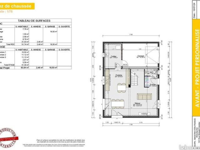 Projet de construction d'une maison 93 m² avec terrain à BOURG SAINT CHRISTOPHE 01