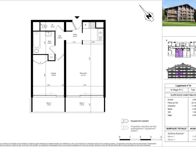 Projet de rénovation Appartement de 1 chambre proche du ce. 44m² Saint Jean d'Aulps