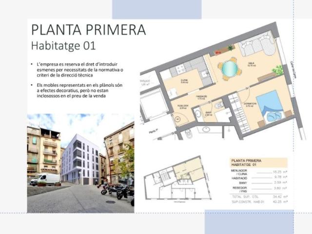PROMOCIÓ D'OBRA NOVA AL CENTRE DE MANRESA! PISOS D'UNA I DUES HABITACIONS DES DE 128.000 EUROS!