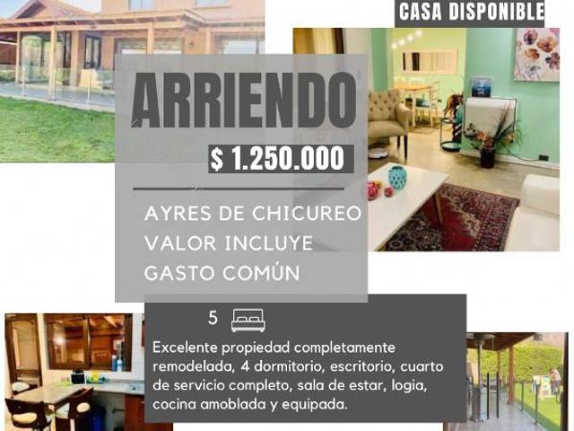 Propiedad en Arriendo Ayres de Chicureo