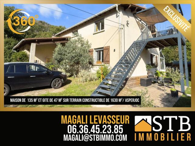 Propriété avec gîte et revenus locatifs, spa et source sur 1. 182m² Asperjoc