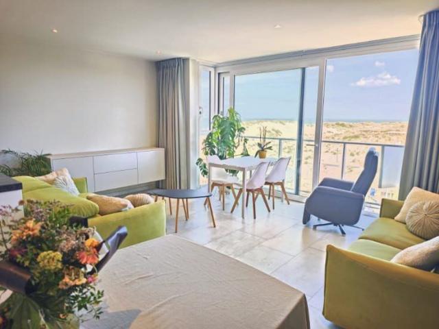 Prachtig panoramisch zicht op zee en duinen te De Panne