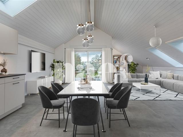 Prächtige 5,5 Zimmer Wohnung auf dem Dachboden mit Loggia zum Verkauf in St Aubin