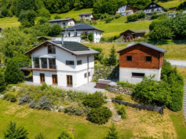 Prächtige, vom Architekt entworfene Villa mit spektakulärem Panoramablick auf die Ebene und die Dents du Midi