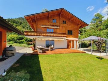 Prächtiges Chalet und großes Grundstück – Blick auf die Dents du Midi