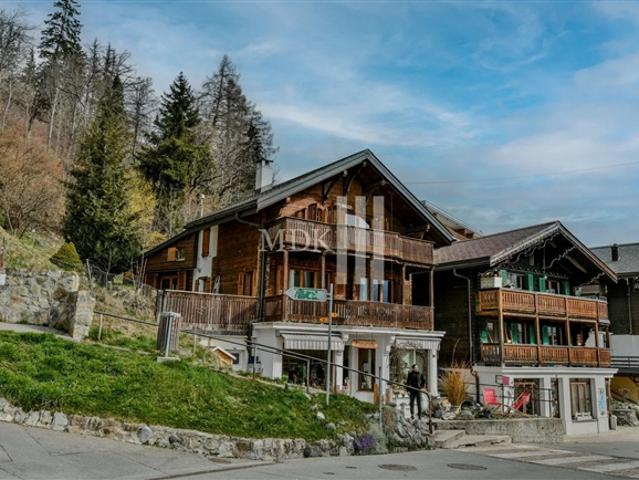 Prächtiges Chalet mit Wohnung und Geschäftsräumlichkeiten in Leysin