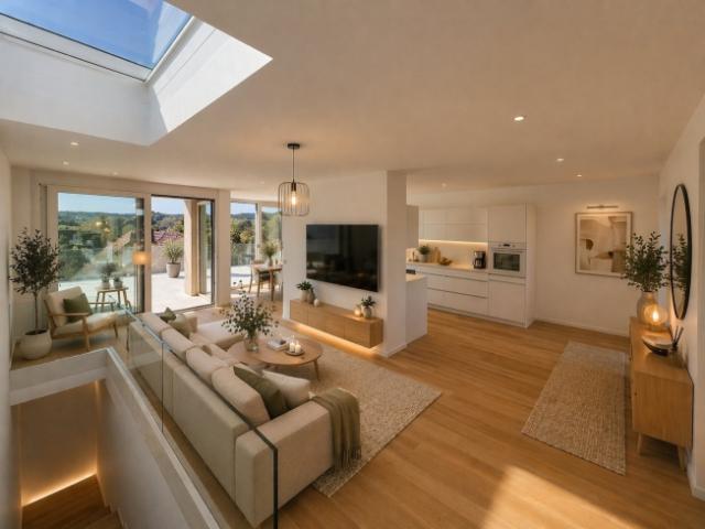 Prächtiges Doppelhaus mit großer Terrasse von 45 m², hell und modern
