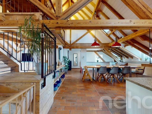 Prächtiges Doppelhaus unter dem Dach: Raum und Geist eines Hauses