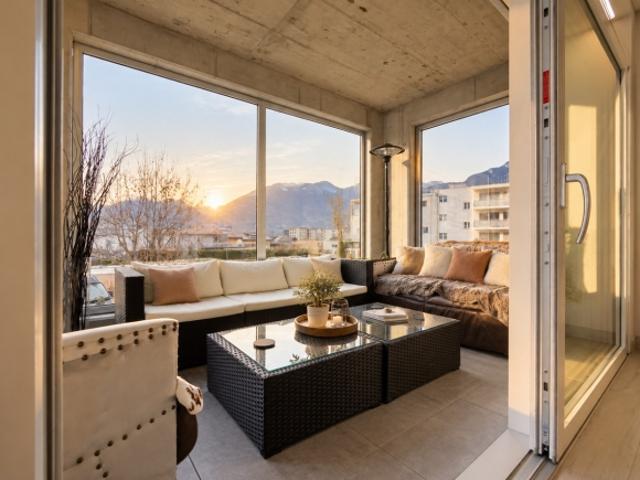 Prächtiges Penthouse mit 31/2 Zimmern – große Terrasse 87 m² + Veranda – Aproz Sion