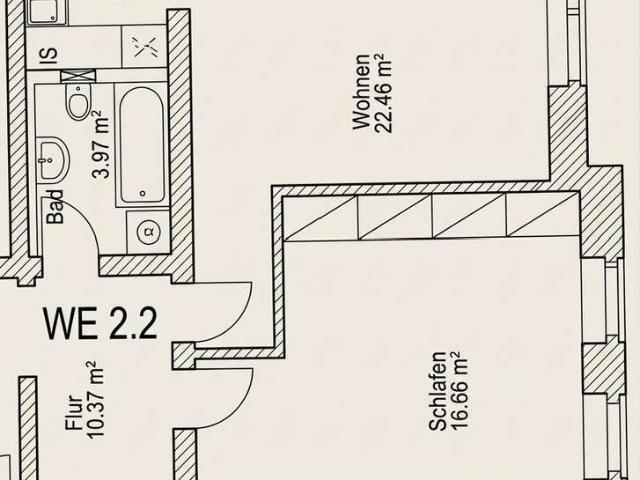 Praktische 2 Raum Wohnung als Kapitalanlage