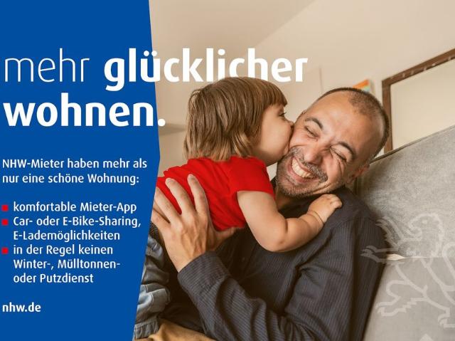 Praktische 3 Zimmer Wohnung mit Badewanne und Balkon
