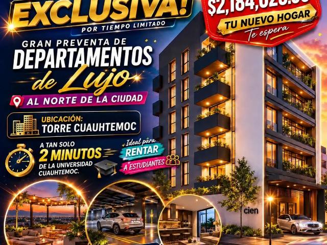PREVENTA DE DEPARTAMENTOS A UNOS PASOS DE LA UNIVERSIDAD CUAUHTEMOC
