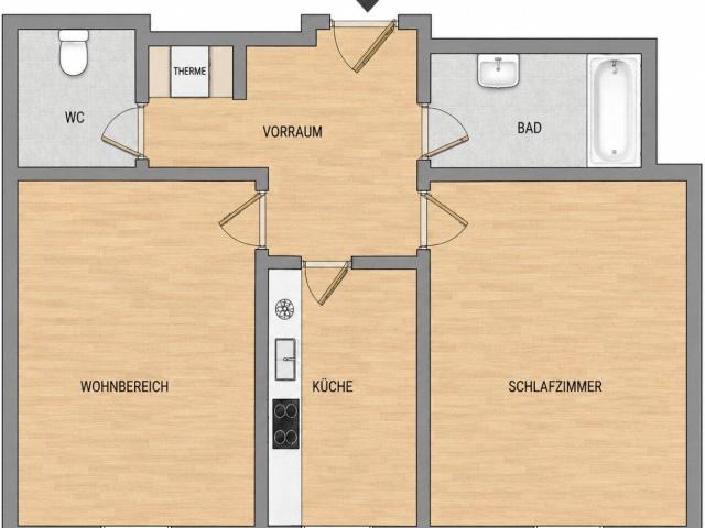 Preisattraktive 2 Zimmer Eigentumswohnung | Separate Küche | Top Grundriss | Zentrale Lage
