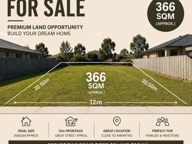 Premium 366sqm Land with Ideal 12m Frontage
