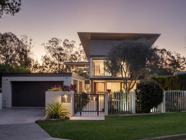 Prestigious architectural home overlooking river