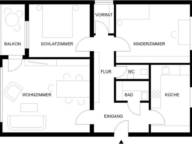Privatverkauf einer 3 Zimmer Wohnung im 2. OG in Ludwigsburg