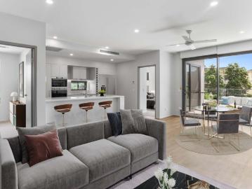 Private corner apartment with a wide balcony