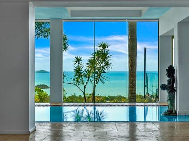 Private Executive Mansion in Gated Estate Panoramic Island Views