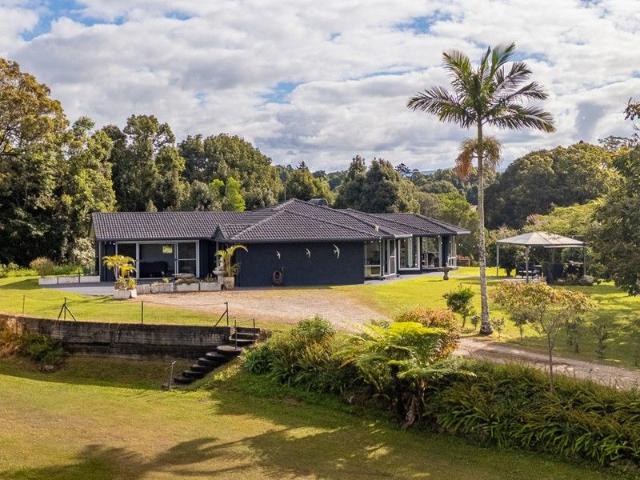 Myocum Acreage + Elevated Four Bedroom Home + Sheds Central to Byron, Brunswick Heads & Mullumbimby