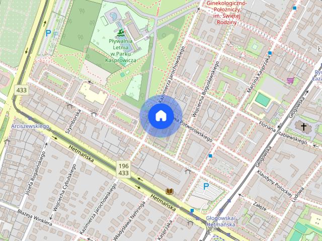 Przytulna kawalerka przy parku, obok tramwaj/autobus