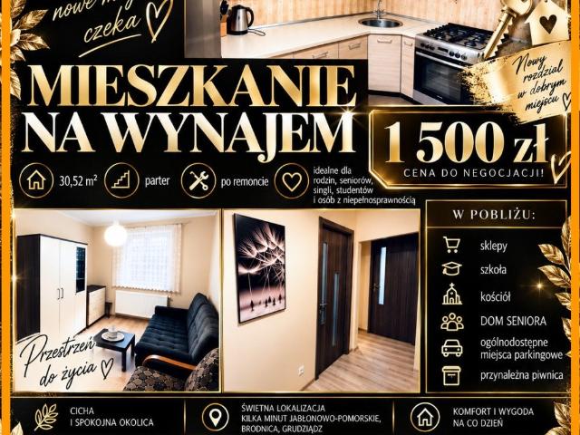 Przytulne 30,52 m² po remoncie, parter, własna aranżacja! Polecam!