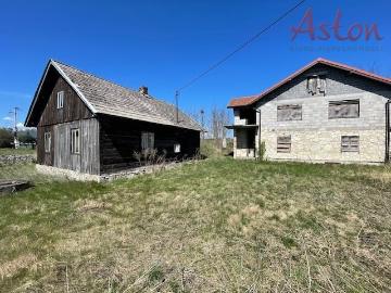 Działka z domem 150 m2, las, jezioro, media, do wykończenia