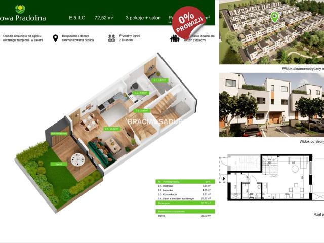 Przestronne 4 pokojowe mieszkanie 72,52 m² z ogródkiem 35,9 m² w Tarnowie
