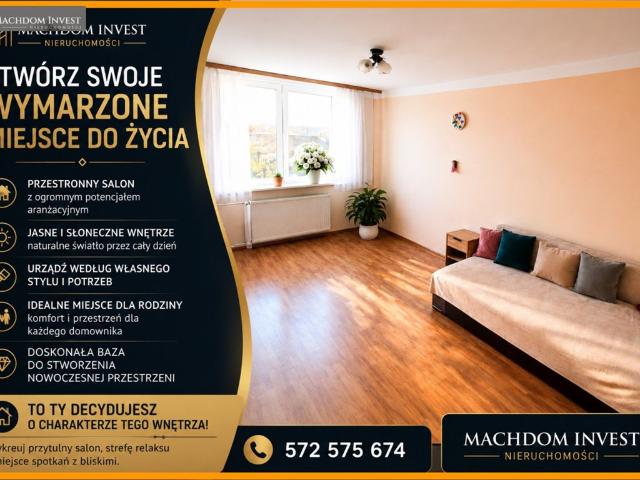 Przestronne 58m2 z wyposażeniem, centrum Nidzicy