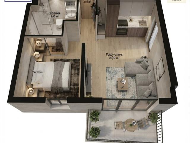 Zapraszam do obejrzenia 42 m² mieszkania z balkonem w Pruszczu Gdańskim