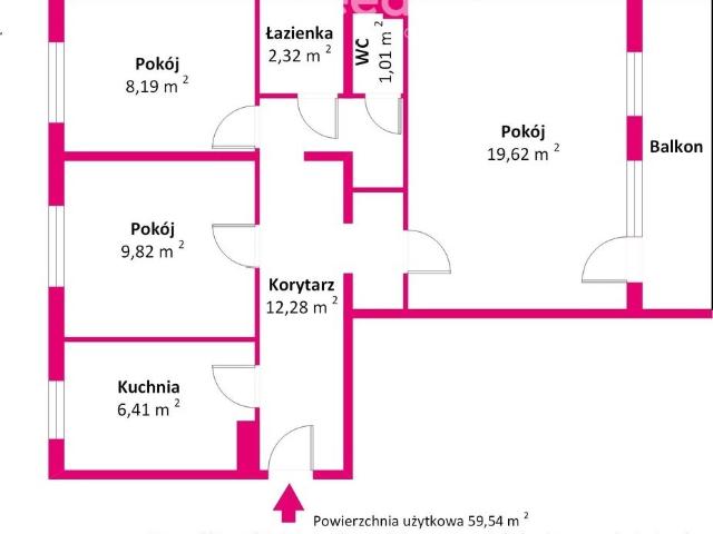Przestronne 3 pokojowe mieszkanie do remontu z balkonem