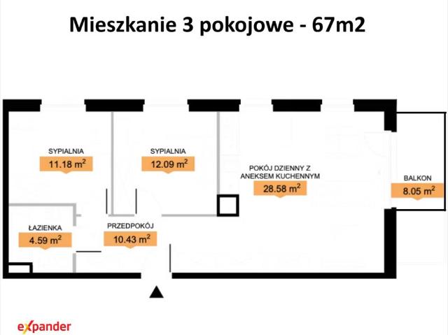 Przestronne 3 pokojowe mieszkanie z balkonem w Łodzi polecam!