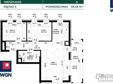 Przestronne 3 pokojowe mieszkanie z balkonem w Łęcznej