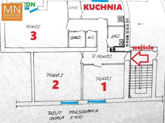 Przestronne 3 pokojowe mieszkanie z dużym potencjałem