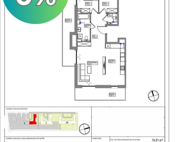 Przestronne 3 pokojowe mieszkanie z loggią i smart home
