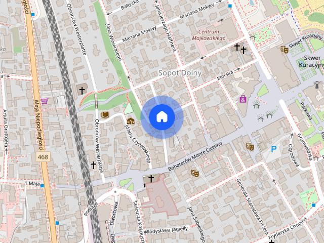 Przestronny apartament blisko centrum w Sopocie dla studentów