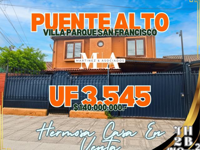 Puente Alto Hermosa Casa En Venta 4H 2B 1E