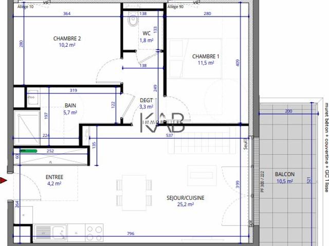 QUARTIER SABLON ! Appartement NEUF 3 pièces avec balcon + stationnements