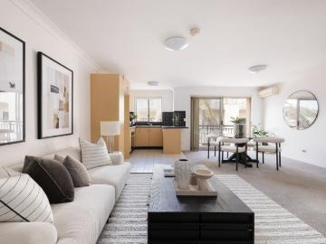 Quiet top floor apartment with oversized parking space