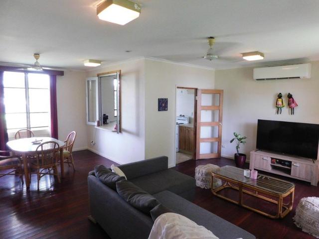 Quiet location, elevated 3 bedroom home, large living spaces, shady garden