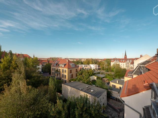 Quiet suite in Leipzig, Upper floor with own terasse, View of the skyline of Leipzig Leipzig Amsterdam Apartments for Rent