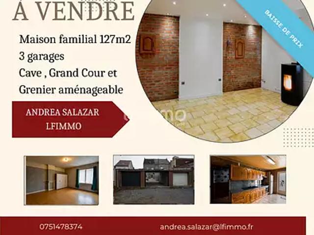 Quiévrechain 59920 Achat / Vente maison 6 pièces t6 terrasse
