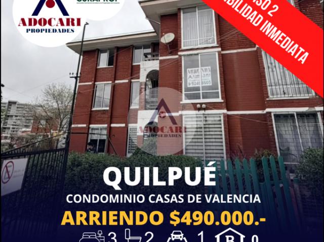 QUILPUE DEPARTAMENTO EN VALENCIA 3D 2B 1E
