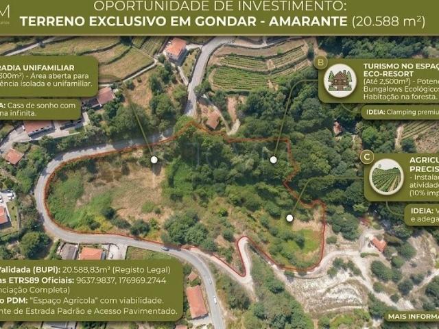 TERRENO COM 20.588 M² | POSSIBILIDADE DE CONSTRUÇÃO DE MORADIA DE 300 M² | RIO OVELHA | GONDAR, AMARANTE