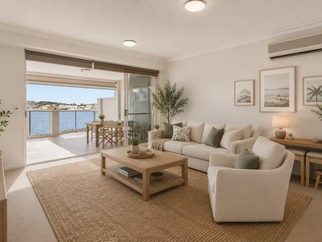Rare ground floor residence with wide expansive water views