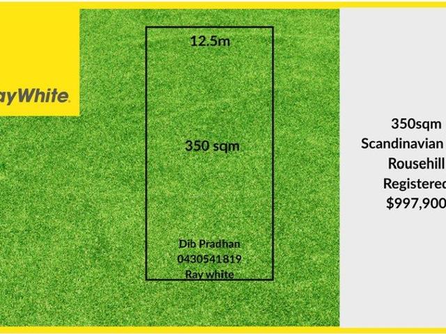 RARE 350 SQM with 12.5m forntage BLOCK IN ROUSE HILL SECURE YOUR FUTURE TODAY! REGISTERED BLOCK