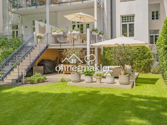 Rarität: Luxussanierter Altbau mit Traumgarten, 3 Terrassen & absoluter Ruhe